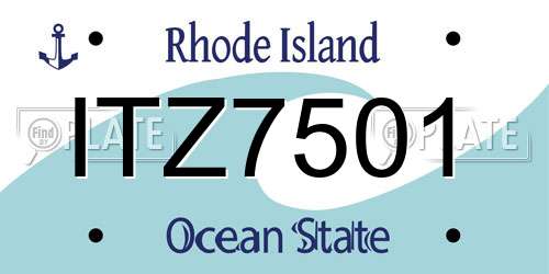 ITZ7501 Rhode Island License Plate