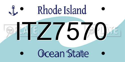 ITZ7570 Rhode Island License Plate