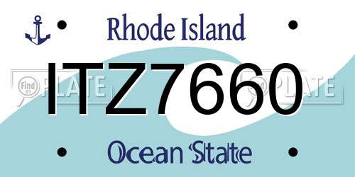 ITZ7660 Rhode Island License Plate