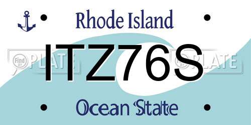 ITZ76S Rhode Island License Plate
