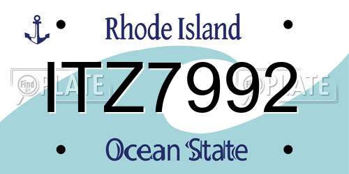 ITZ7992 Rhode Island License Plate
