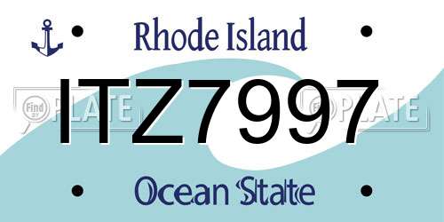 ITZ7997 Rhode Island License Plate