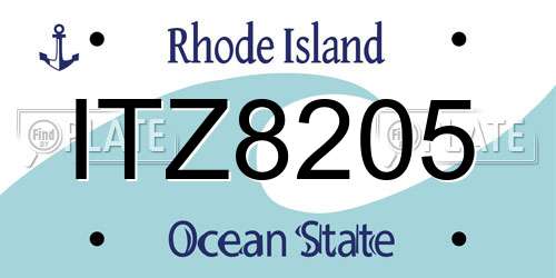 ITZ8205 Rhode Island License Plate