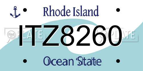 ITZ8260 Rhode Island License Plate