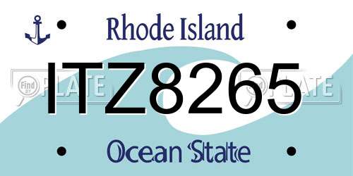 ITZ8265 Rhode Island License Plate