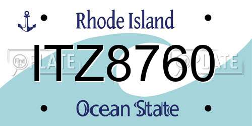 ITZ8760 Rhode Island License Plate