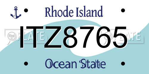 ITZ8765 Rhode Island License Plate