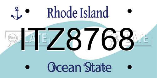 ITZ8768 Rhode Island License Plate
