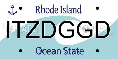 ITZDGGD Rhode Island License Plate