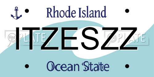 ITZESZZ Rhode Island License Plate