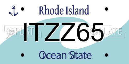ITZZ65 Rhode Island License Plate