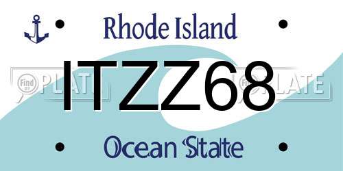 ITZZ68 Rhode Island License Plate
