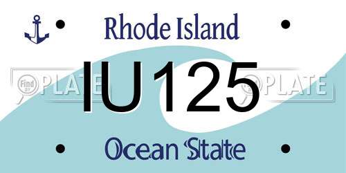 IU125 Rhode Island License Plate