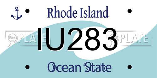 IU283 Rhode Island License Plate
