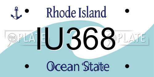 IU368 Rhode Island License Plate