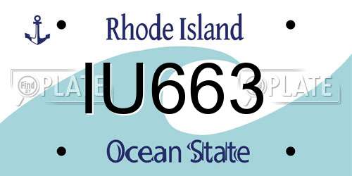 IU663 Rhode Island License Plate