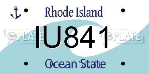 IU841 Rhode Island License Plate