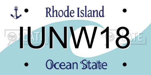 IUNW18 Rhode Island License Plate