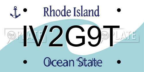IV2G9T Rhode Island License Plate