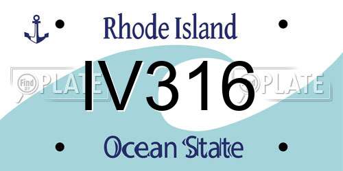 IV316 Rhode Island License Plate