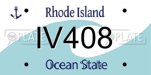 IV408 Rhode Island License Plate