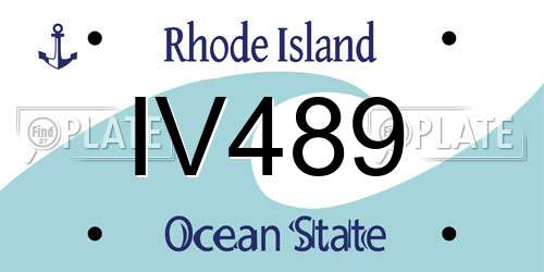 IV489 Rhode Island License Plate