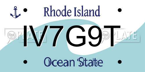 IV7G9T Rhode Island License Plate