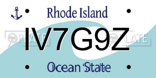IV7G9Z Rhode Island License Plate