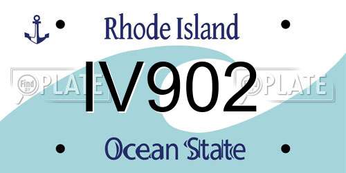 IV902 Rhode Island License Plate