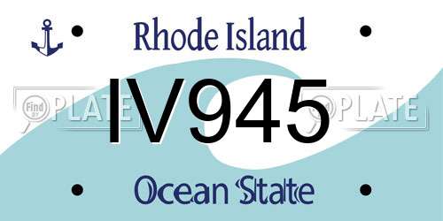 IV945 Rhode Island License Plate