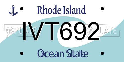 IVT692 Rhode Island License Plate