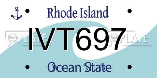 IVT697 Rhode Island License Plate