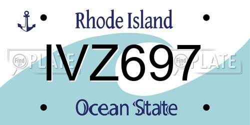 IVZ697 Rhode Island License Plate
