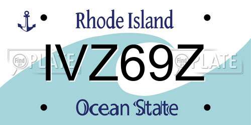 IVZ69Z Rhode Island License Plate