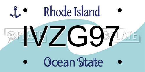 IVZG97 Rhode Island License Plate