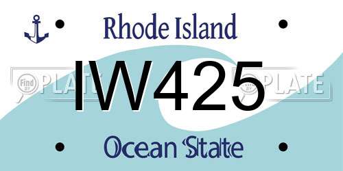 IW425 Rhode Island License Plate