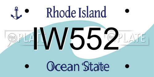 IW552 Rhode Island License Plate