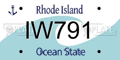 IW791 Rhode Island License Plate