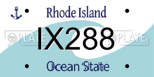 IX288 Rhode Island License Plate