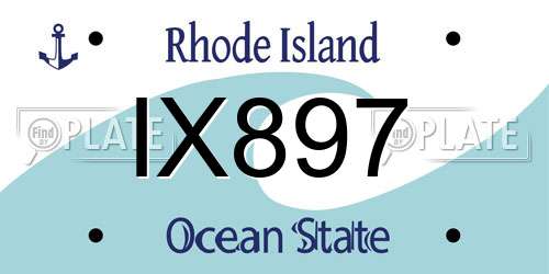 IX897 Rhode Island License Plate