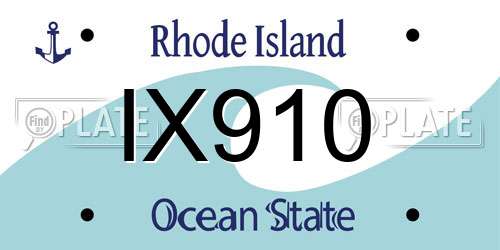 IX910 Rhode Island License Plate