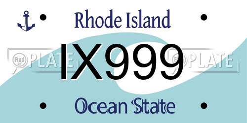 IX999 Rhode Island License Plate