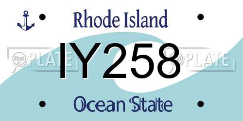 IY258 Rhode Island License Plate