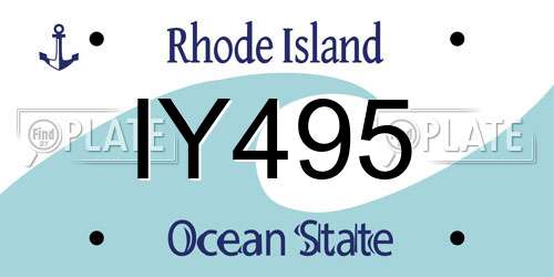 IY495 Rhode Island License Plate