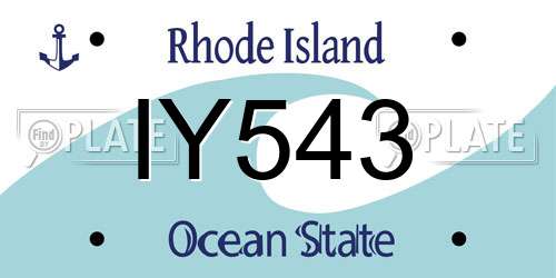 IY543 Rhode Island License Plate
