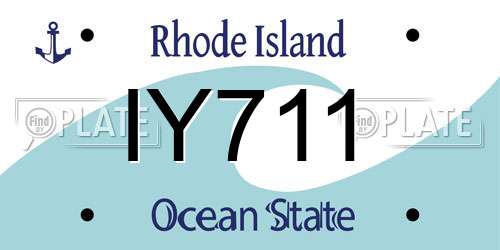 IY711 Rhode Island License Plate