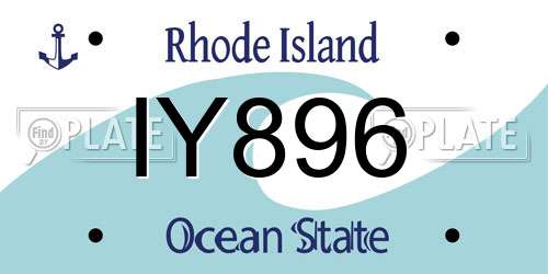 IY896 Rhode Island License Plate