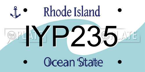 IYP235 Rhode Island License Plate