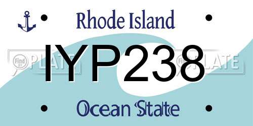 IYP238 Rhode Island License Plate
