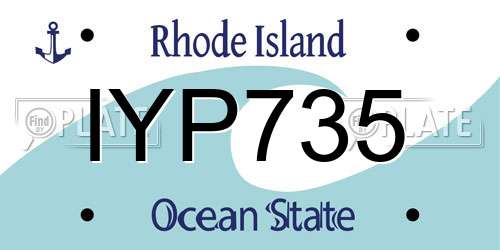 IYP735 Rhode Island License Plate